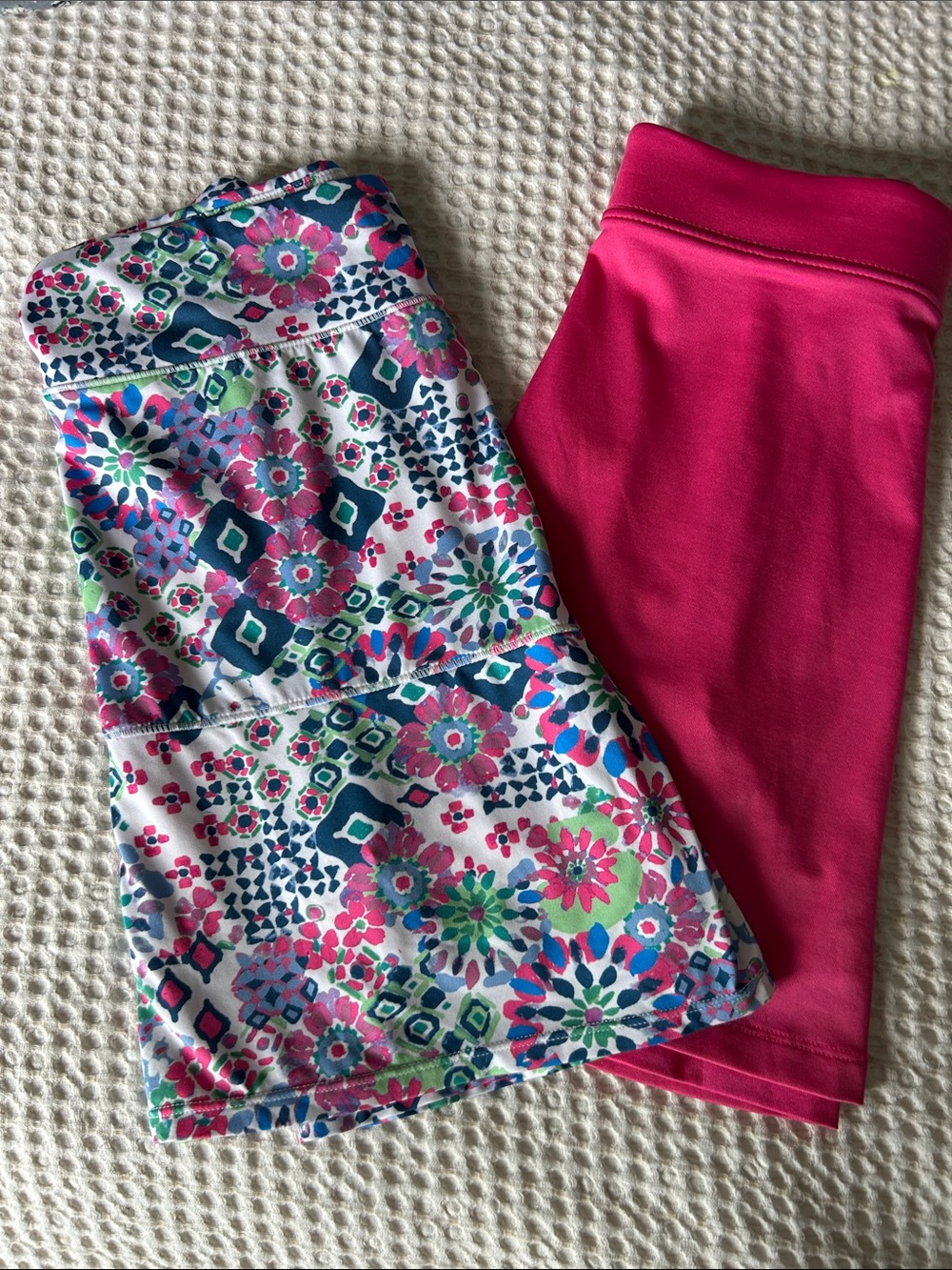 Girls' Pink Floral Active Skort and Pink Danskin Now Skort | Sz L 12-14